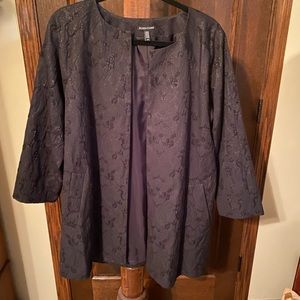 Beautiful Eileen Fisher L shimmery black jacket